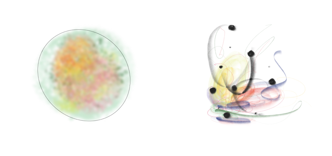 Abstract illustrations of flowers using digital brushes
