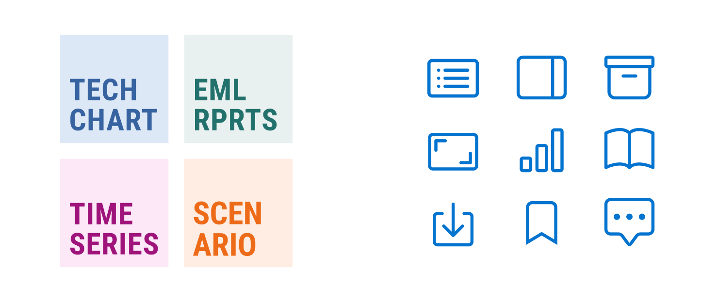 Selection of two types of iconography used for the brand