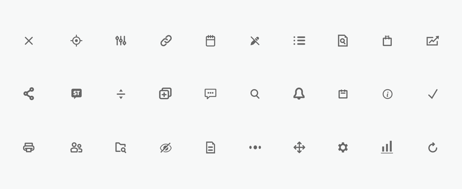 Brand iconography in grayscale 