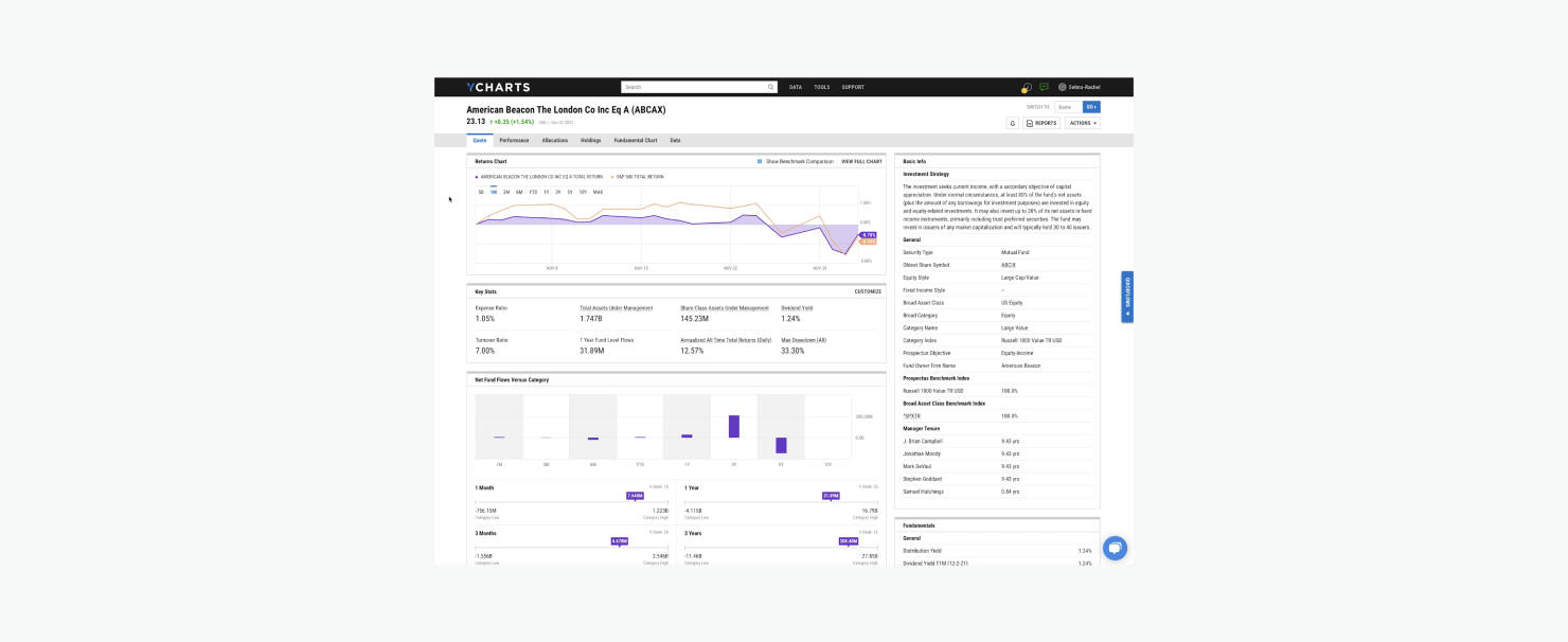 Screenshot of a section of the product's website