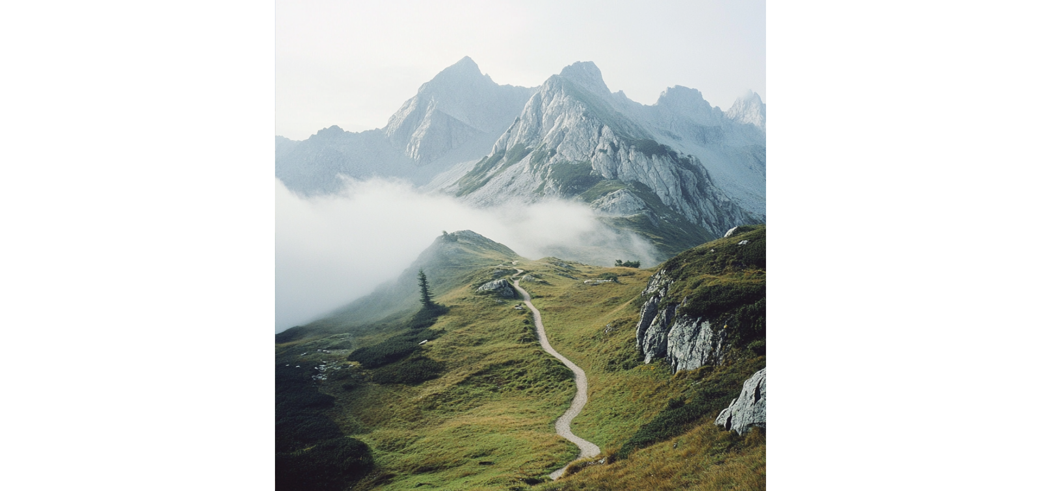 A mountainous landscape where calm and quiet reign