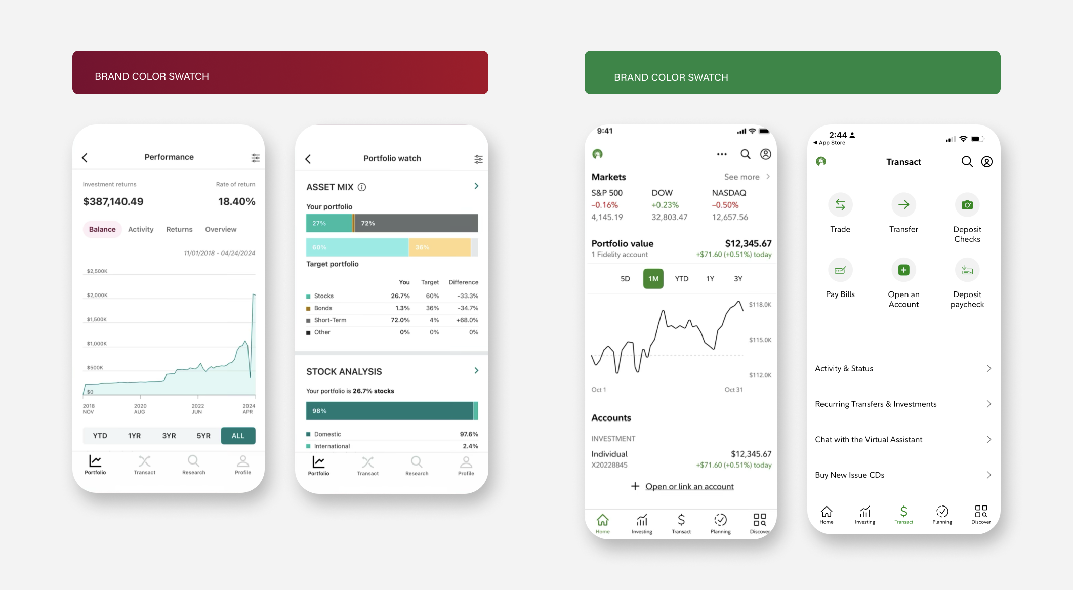 Vanguard and Fidelity apps imagery