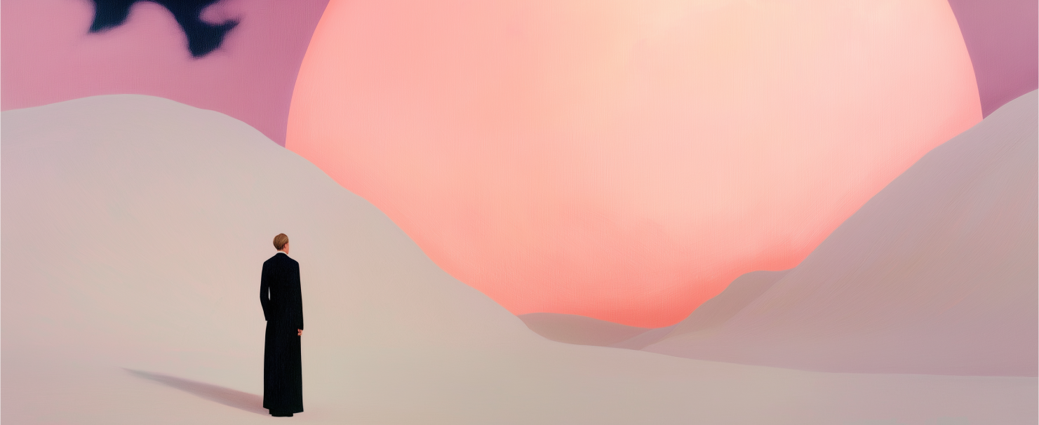 human figure looking at the horizon